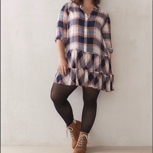 Plaid Babydoll Mini Dress